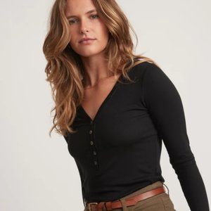 Marine Layer Burnt Olive Lexi Rib Henley
